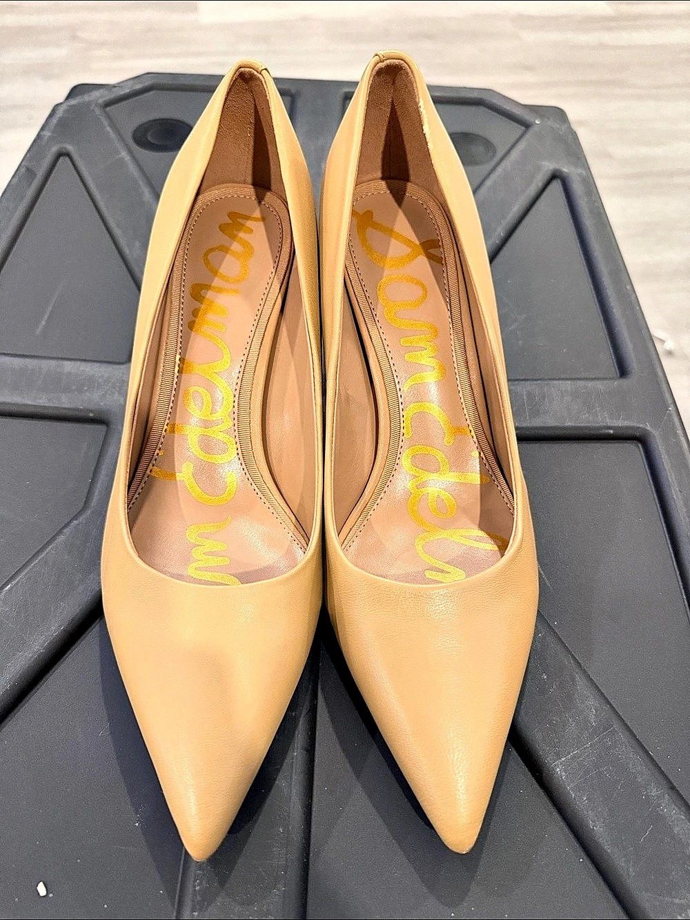 Sam Edelman Hazel Pointed Toe Stiletto Pump in French Sand - Picture 2 of 7